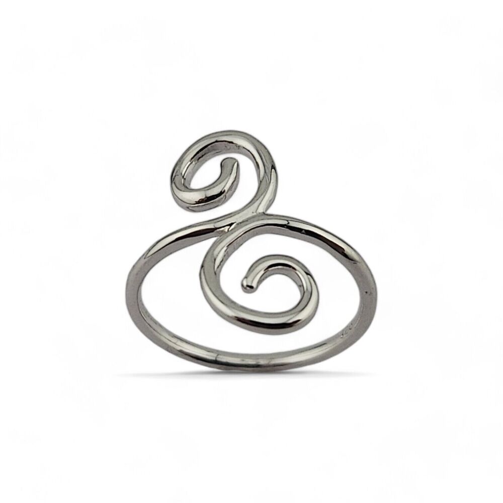New Sterling Silver Double Swirl Ring - Picture 3 of 3